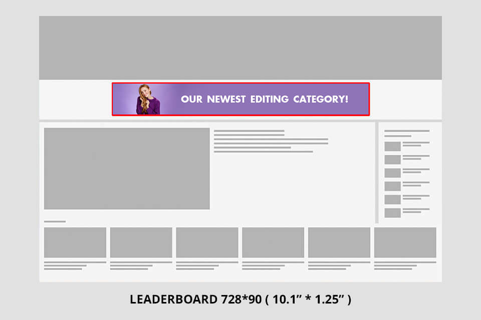 standard banner sizes leaderboard