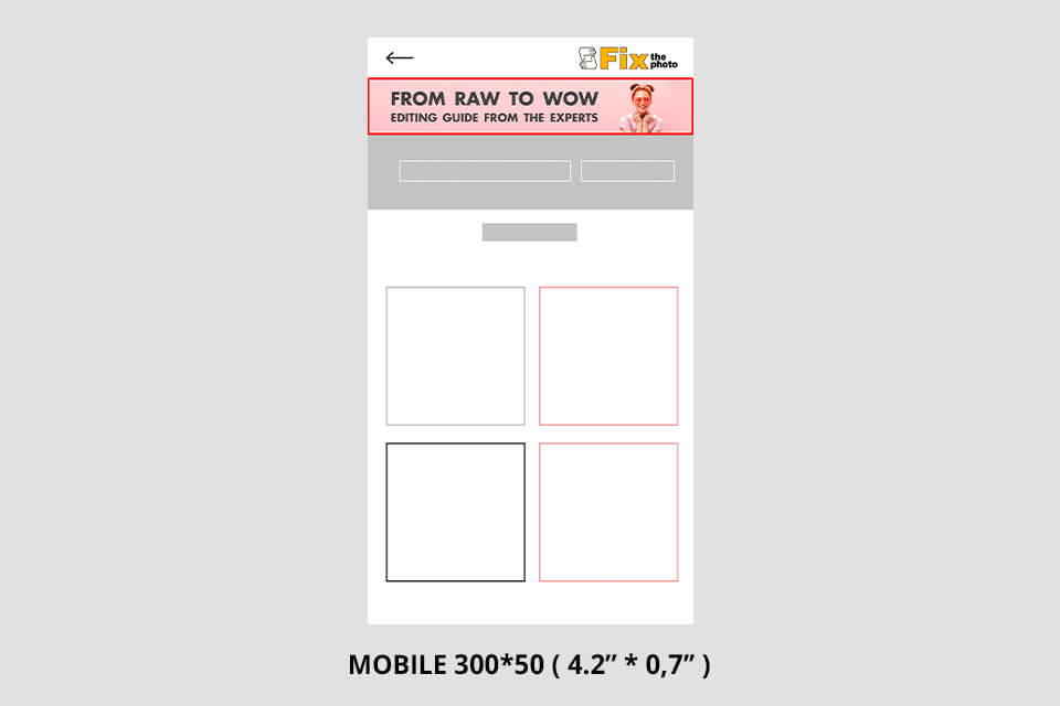 standard banner sizes mobile
