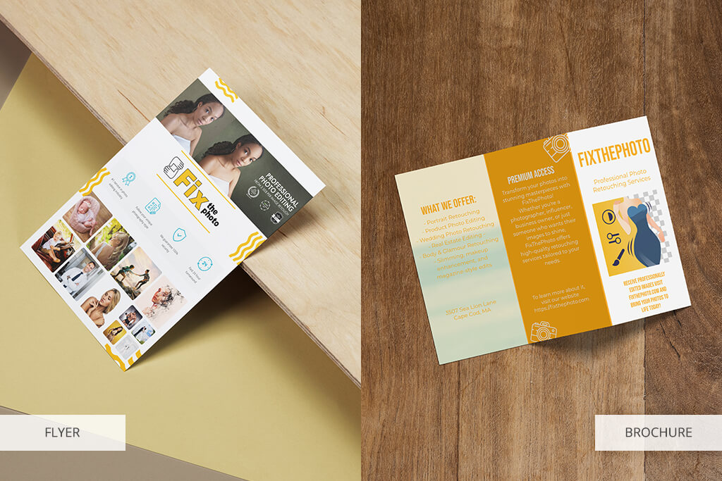 standard flyer size vs brochure