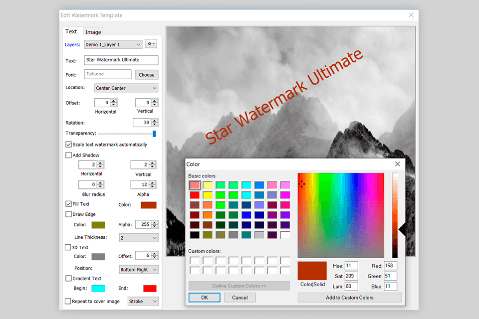 star watermark software customizing watermarks