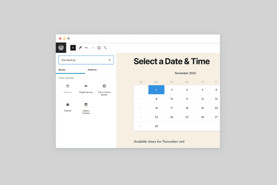 startbooking wordpress booking plugin interface