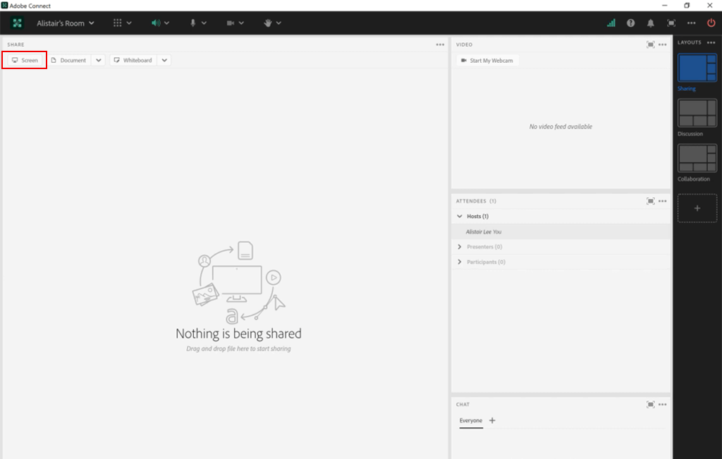 starting conference in adobe connect