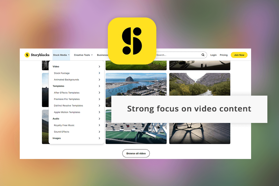 storyblocks other media types