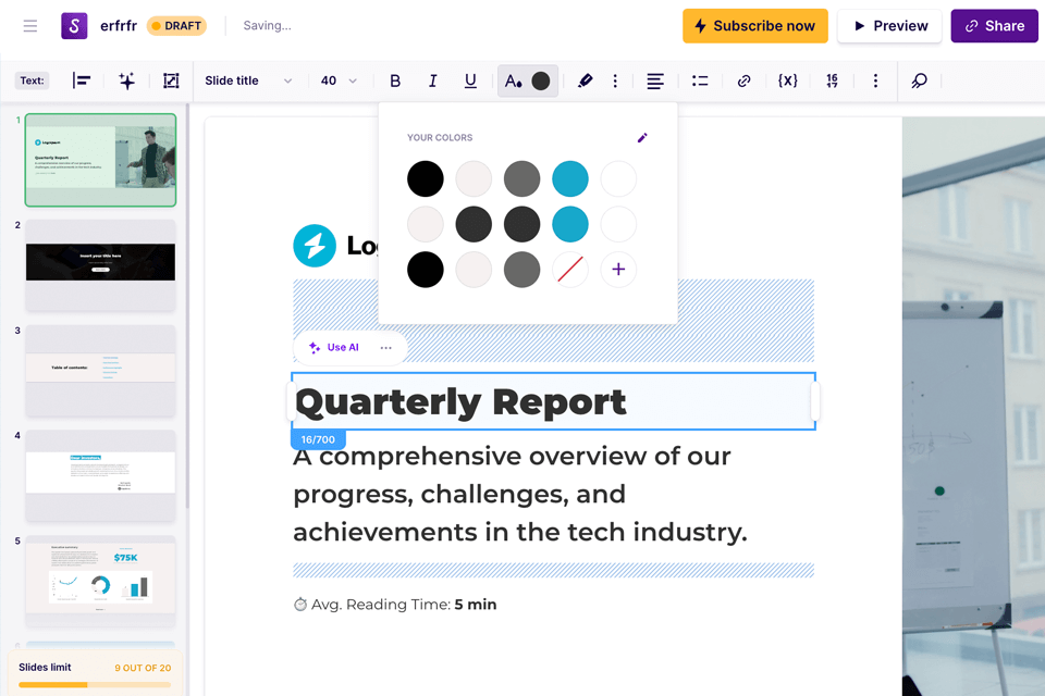 storydoc report making