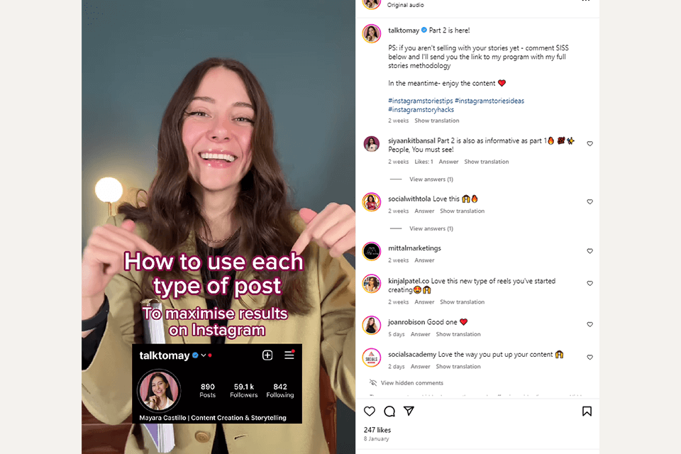 storytelling image posting idea