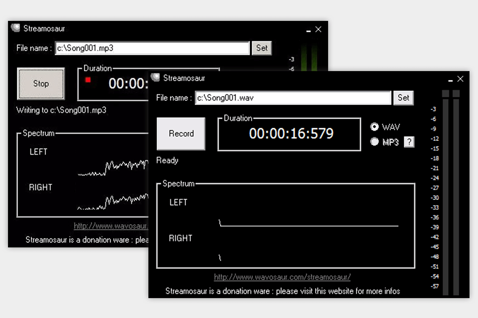 streamosaur free streaming audio recorder interface