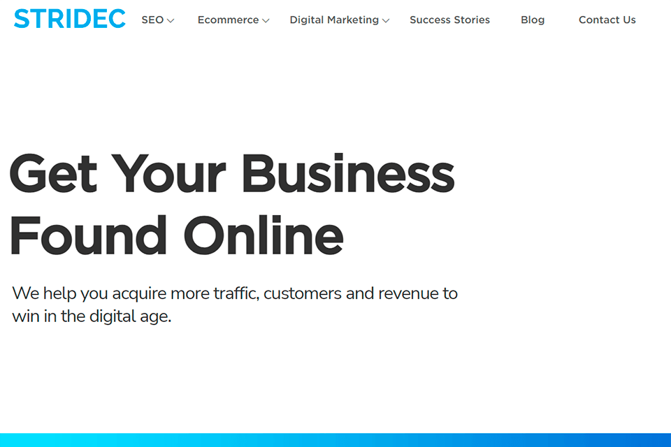 stridec digital marketing agency website
