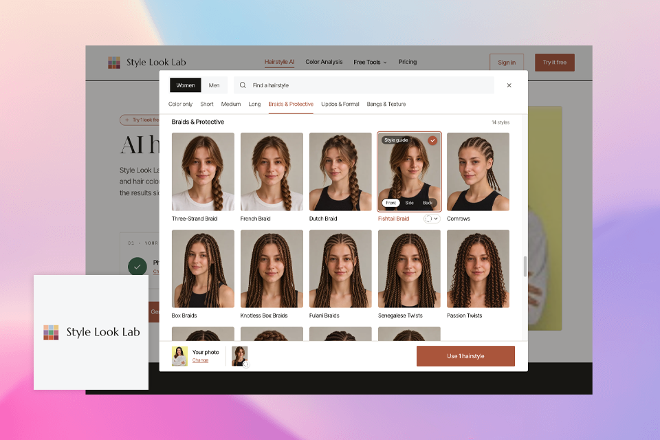 stylelooklab ai hairstyle generator