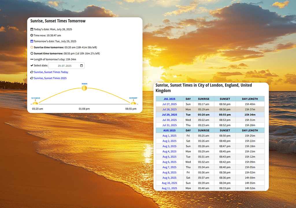 suntoday golden hour calculator