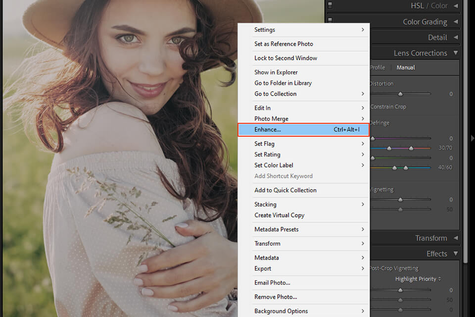 ميزة الدقة الفائقة lightroom