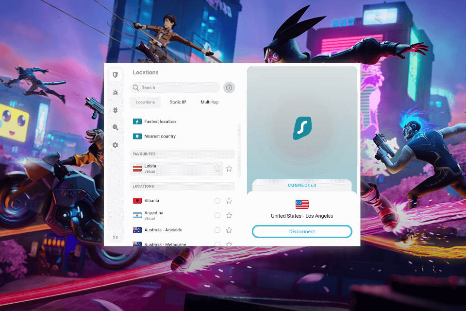 surfshark vpn antarmuka