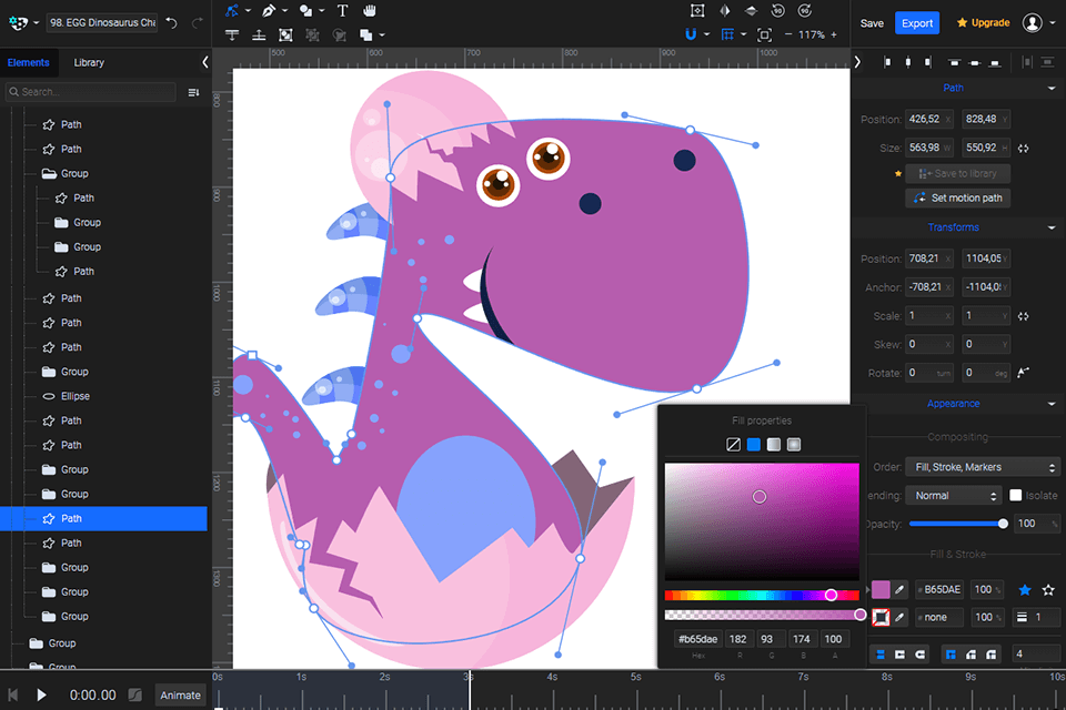 svgator motion path animation creator drawing tools