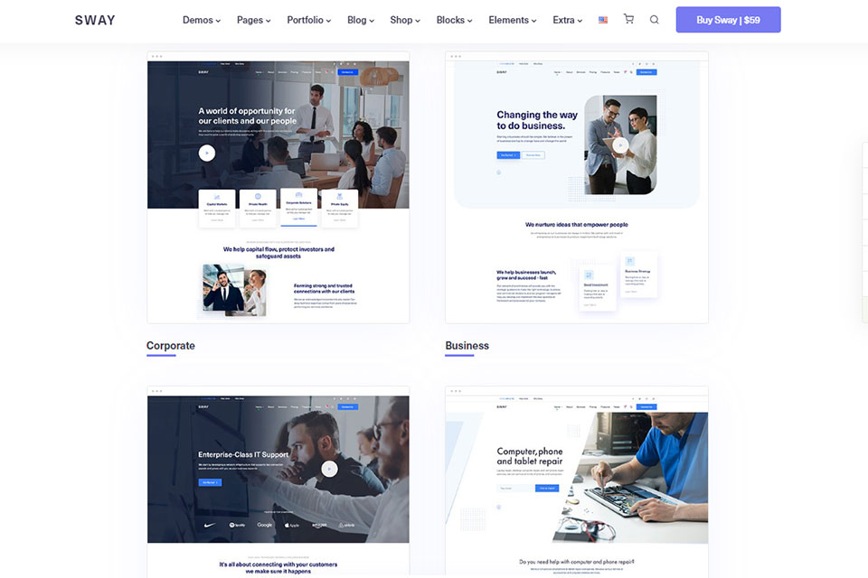 sway wordpress theme for graphic designers