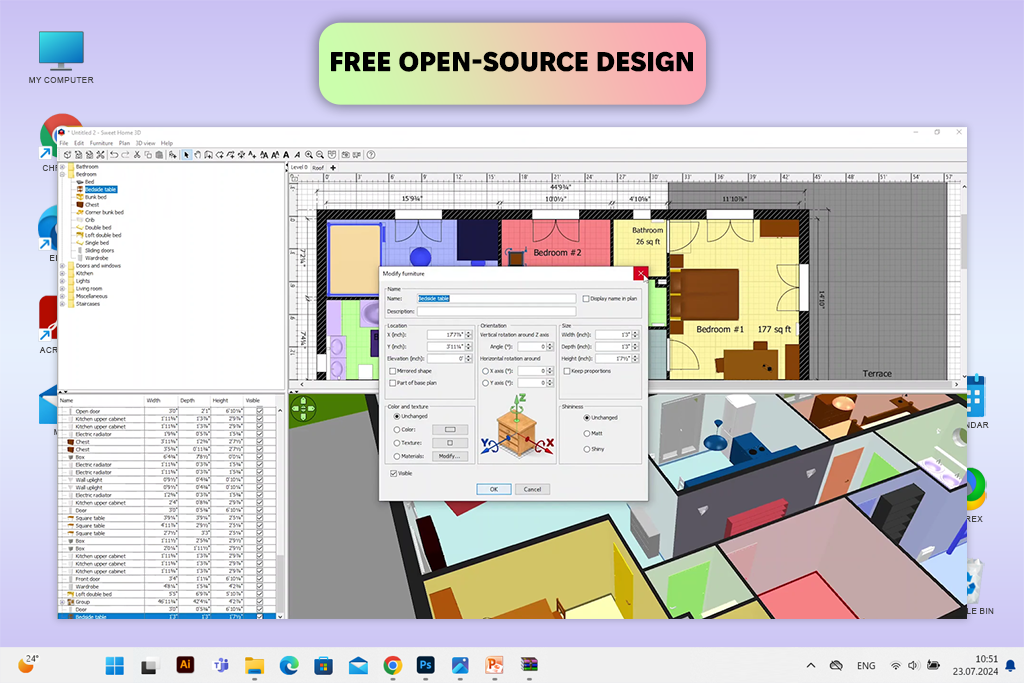 sweet home 3d furniture design software