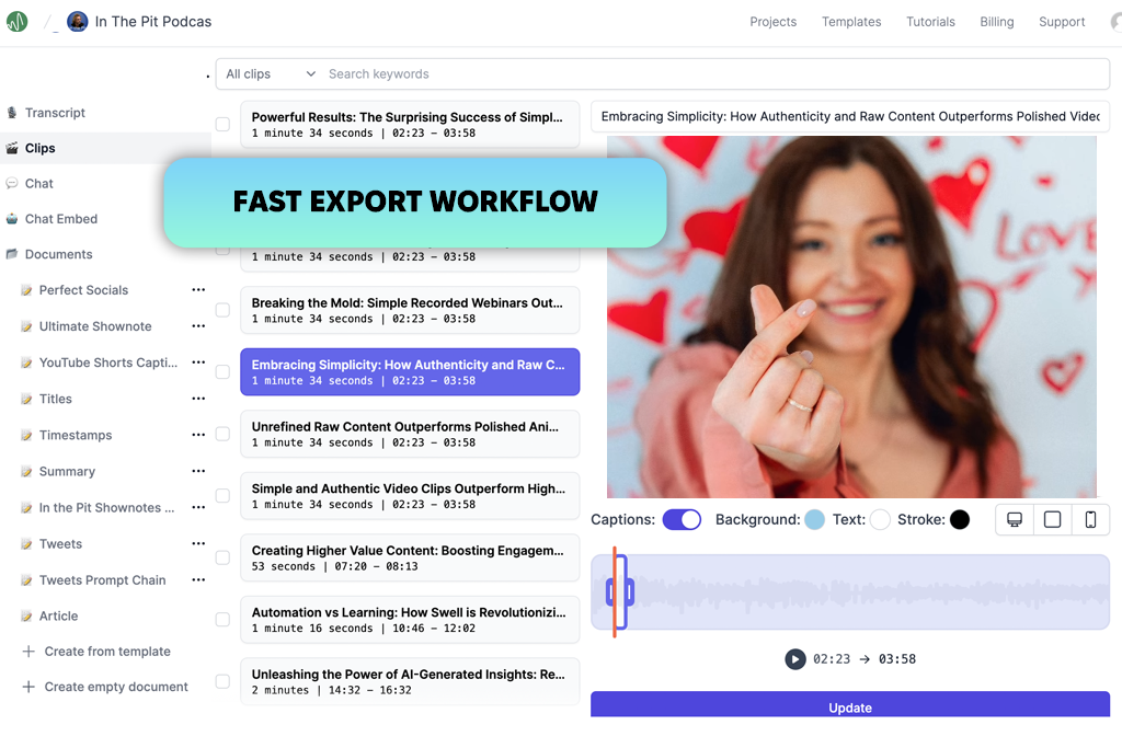 swell interface