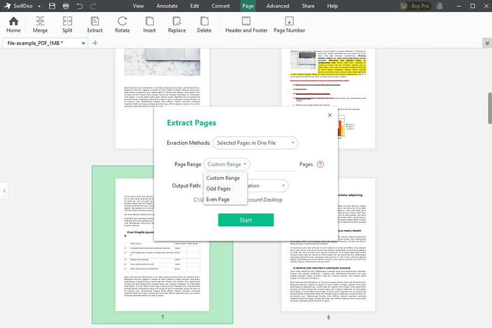  The image shows the SwifDoo PDF interface with tabs for features like Annotation, Edit, Convert, Advanced, and Help.