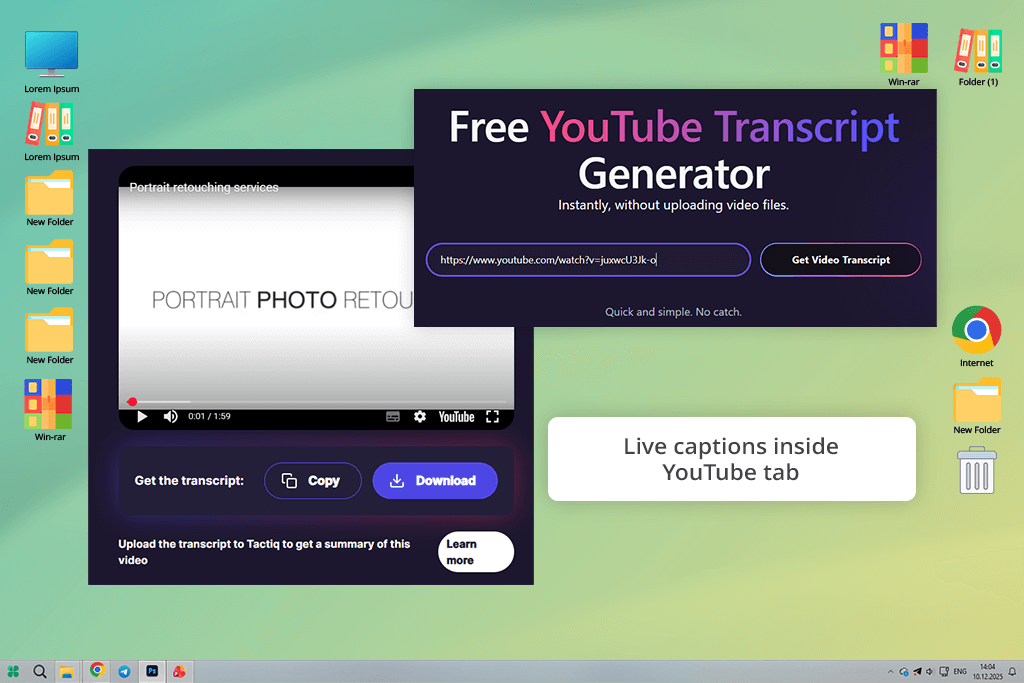 tactiq youtube transcript generator