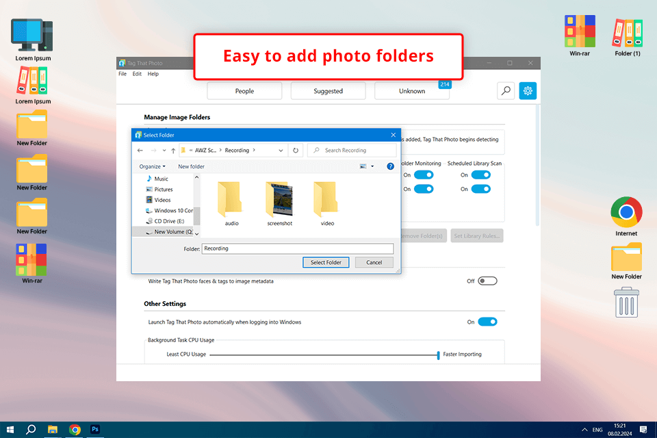 tag that photo add folders