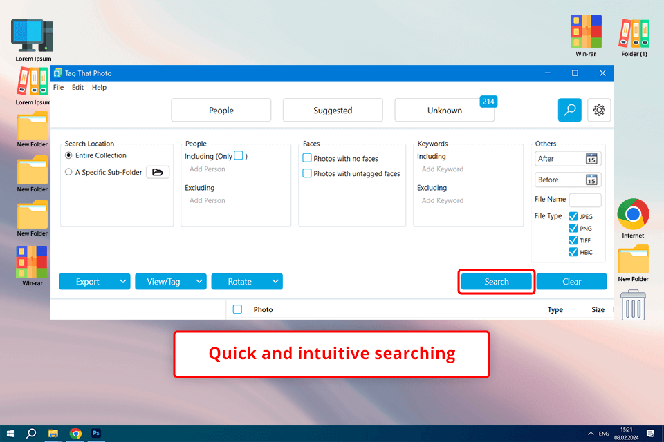 tag that photo searching