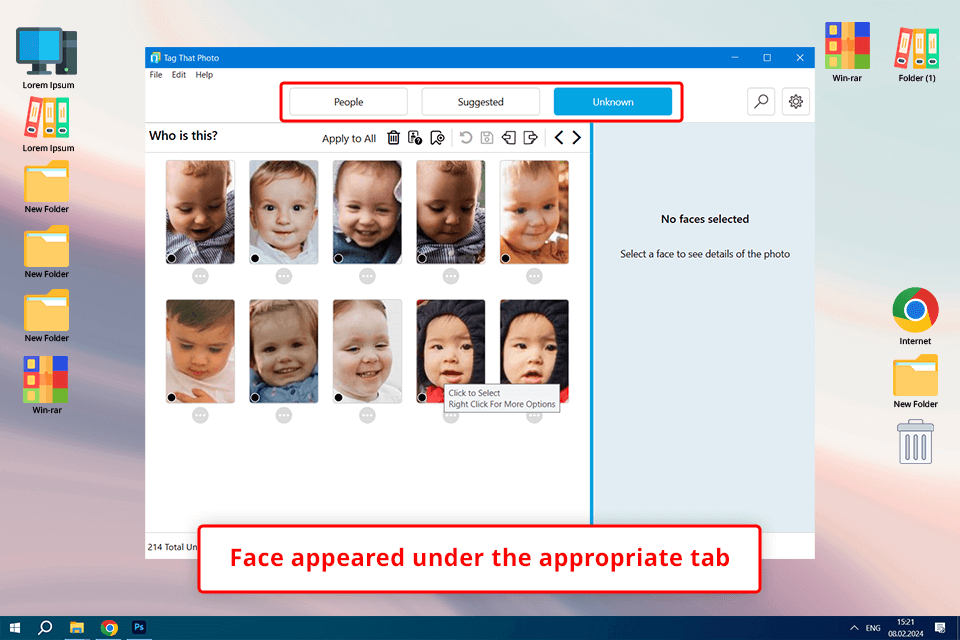 tag that photo tabs for faces