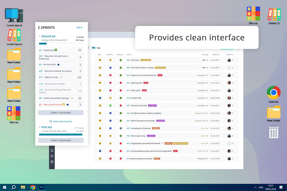 taiga free trello alternative interface