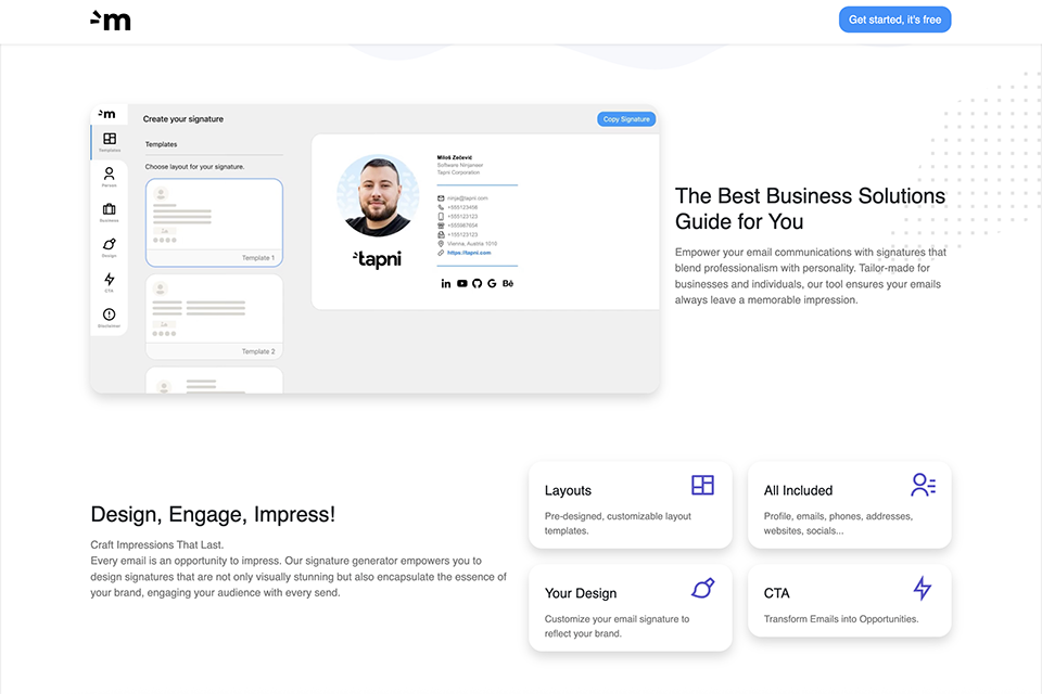 tapni email signature generator