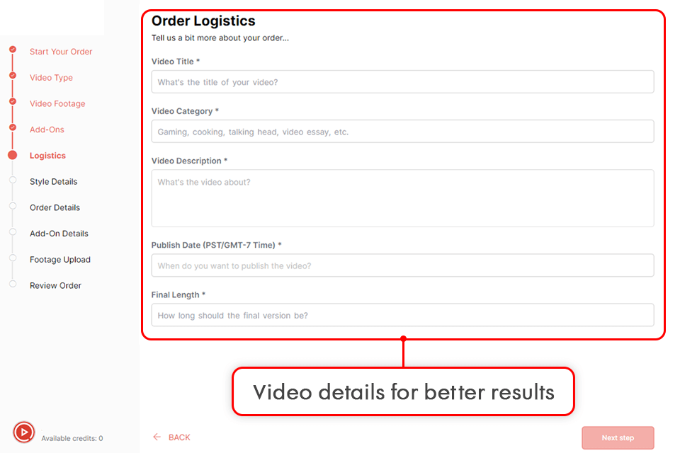tasty edits video details