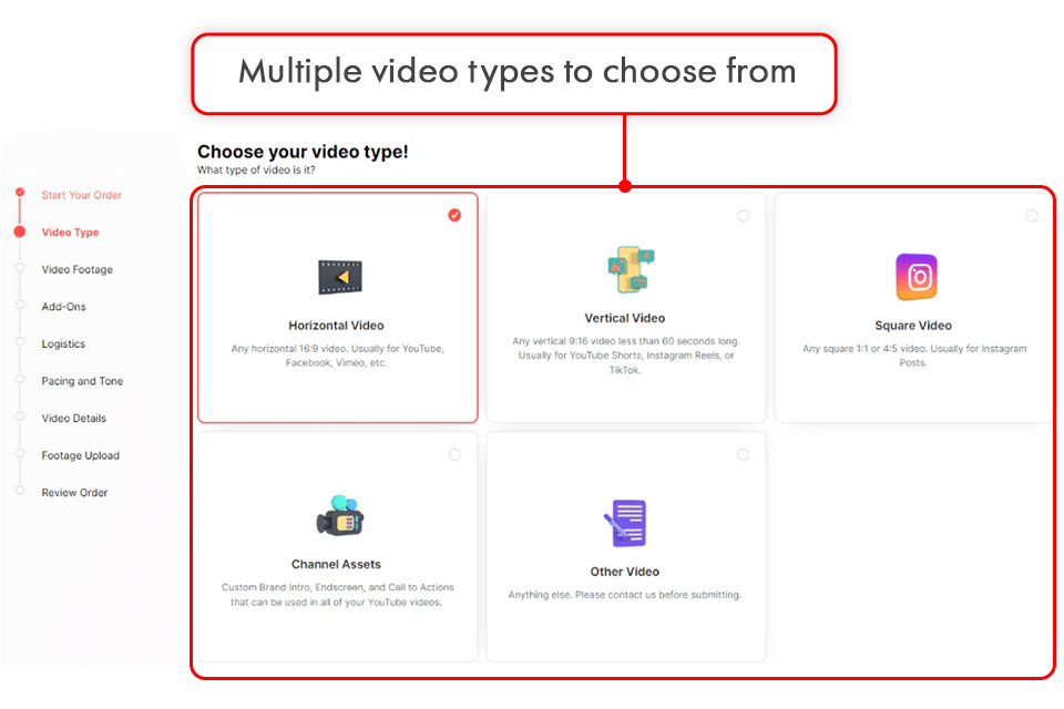 tasty edits video types