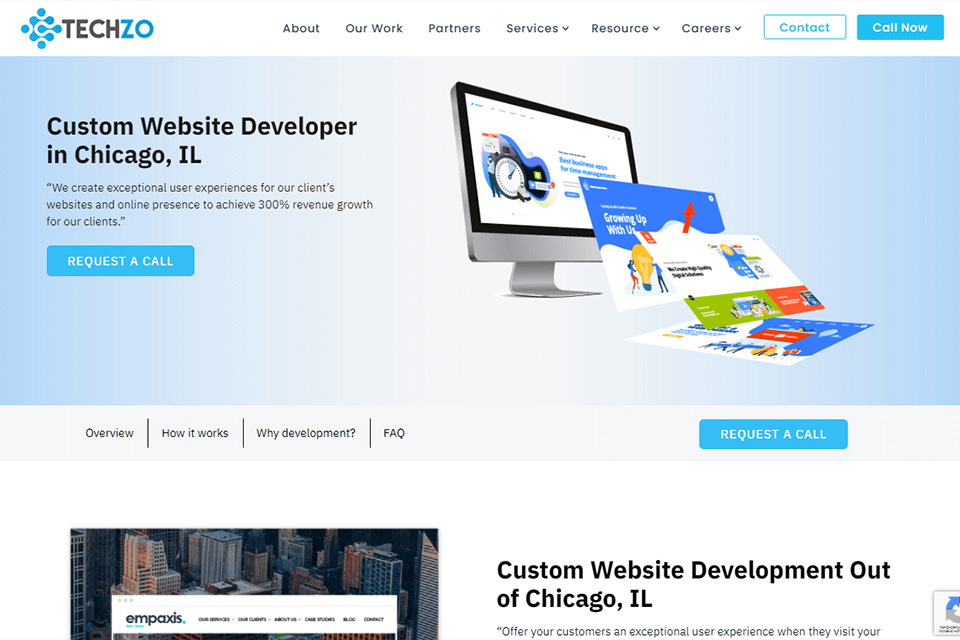 interface do site techzo