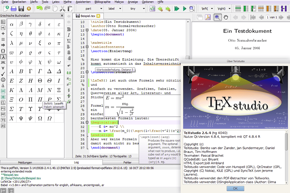 texstudio latex editor windows