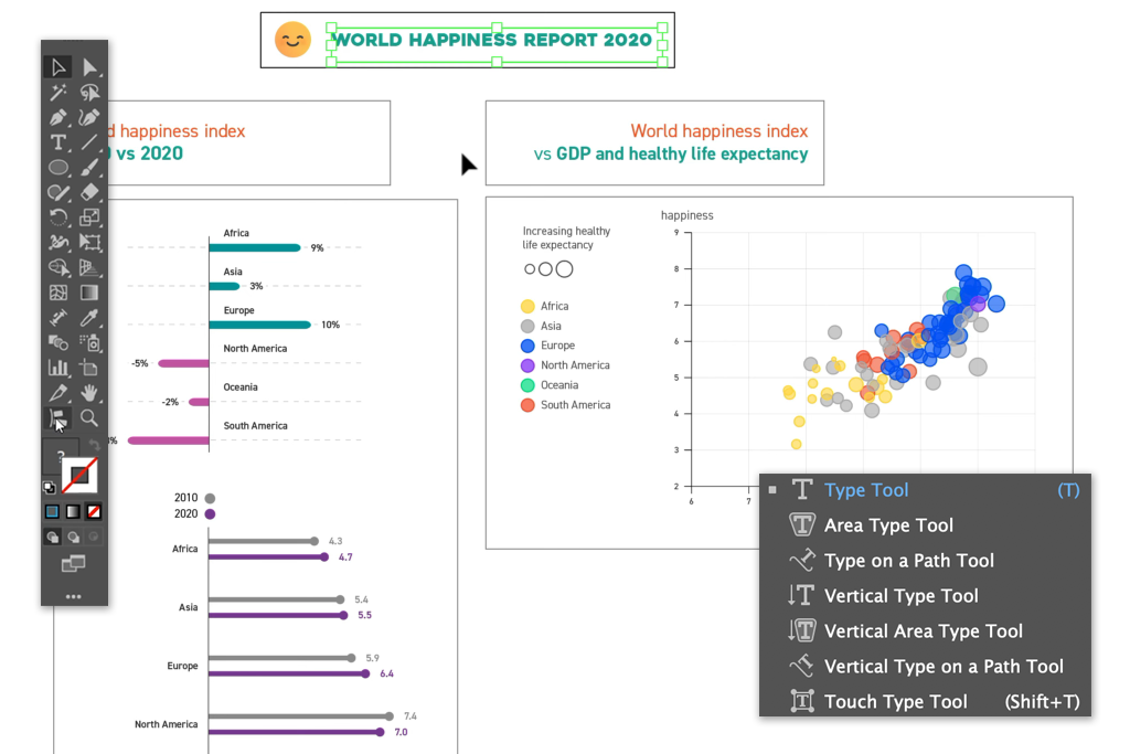 text and modify tools in adobe illustrator