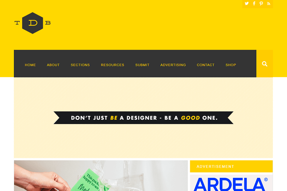 the design blog interface