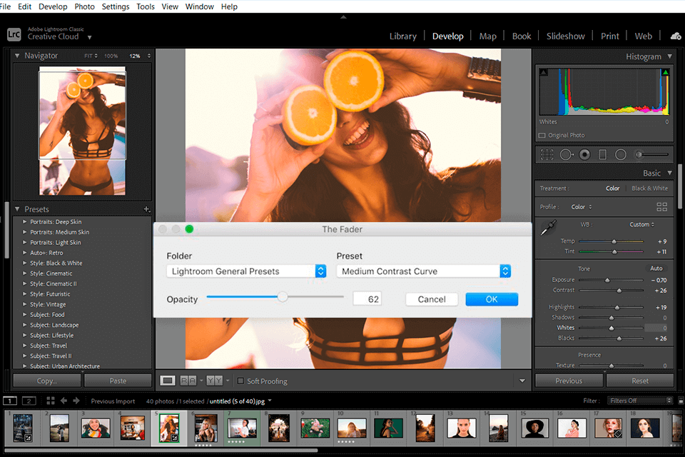 the fader lightroom plugin