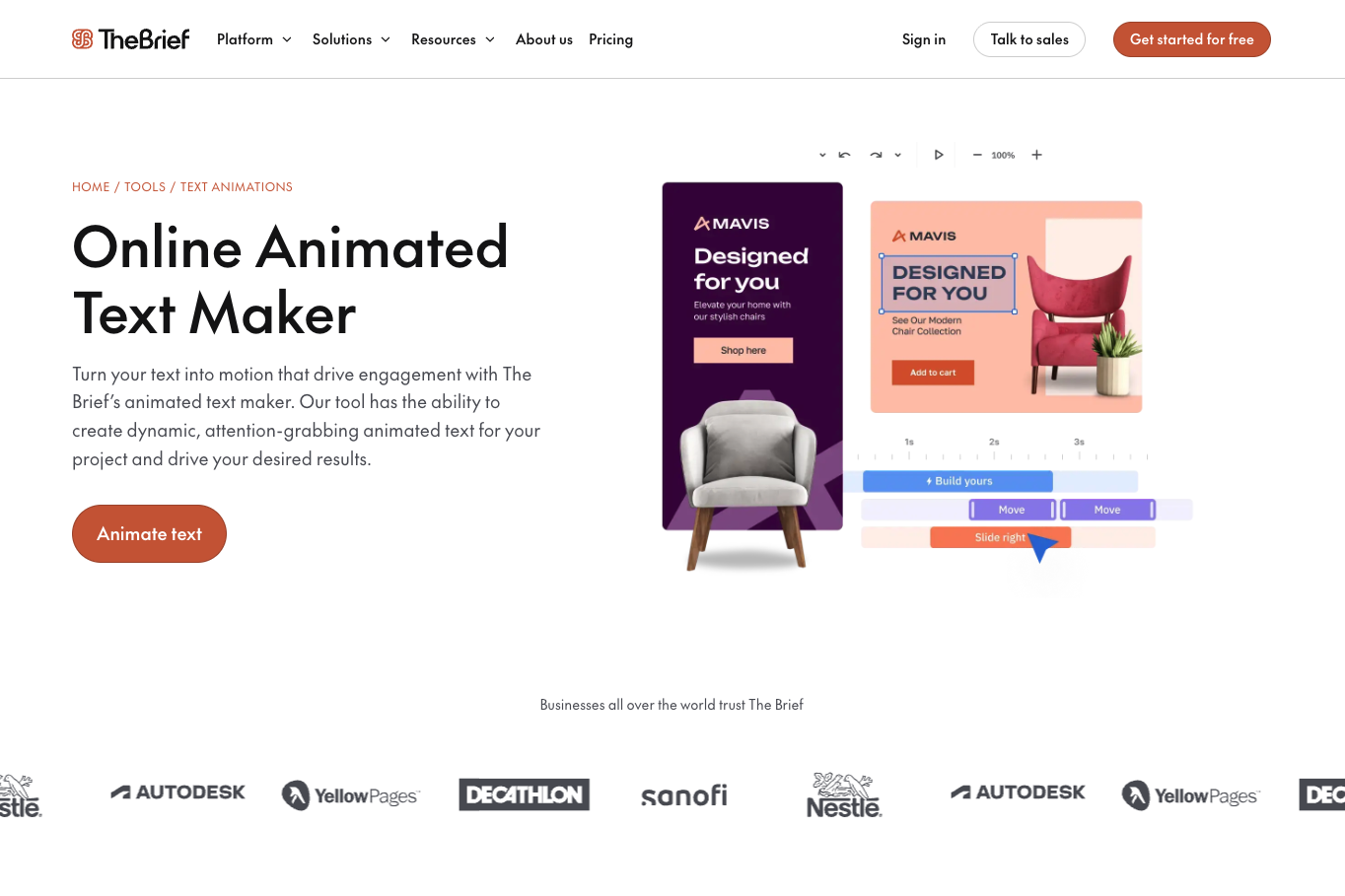 thebrief ai text animator software