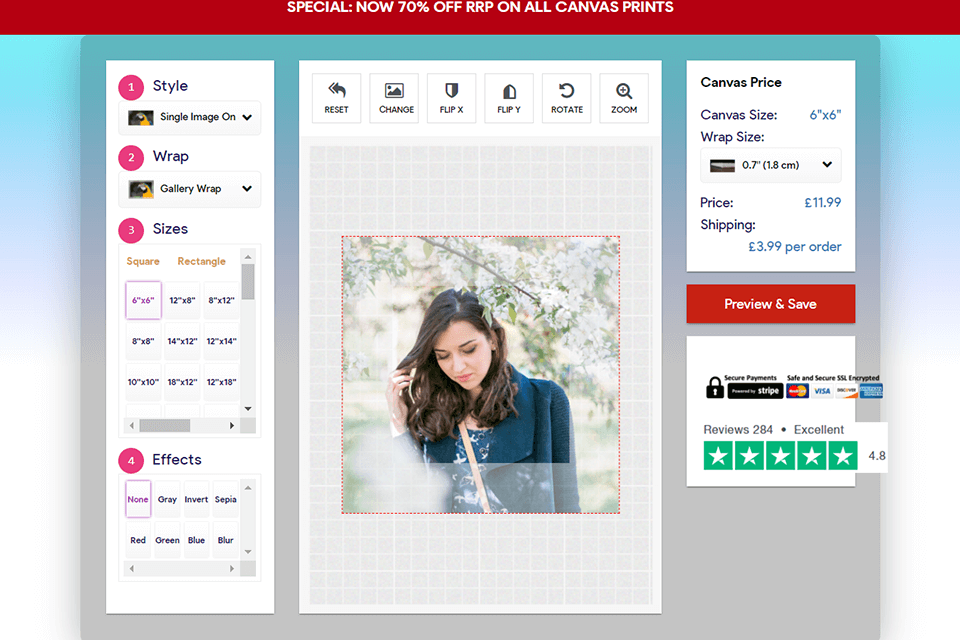 thecanvasprints app for canvas customization