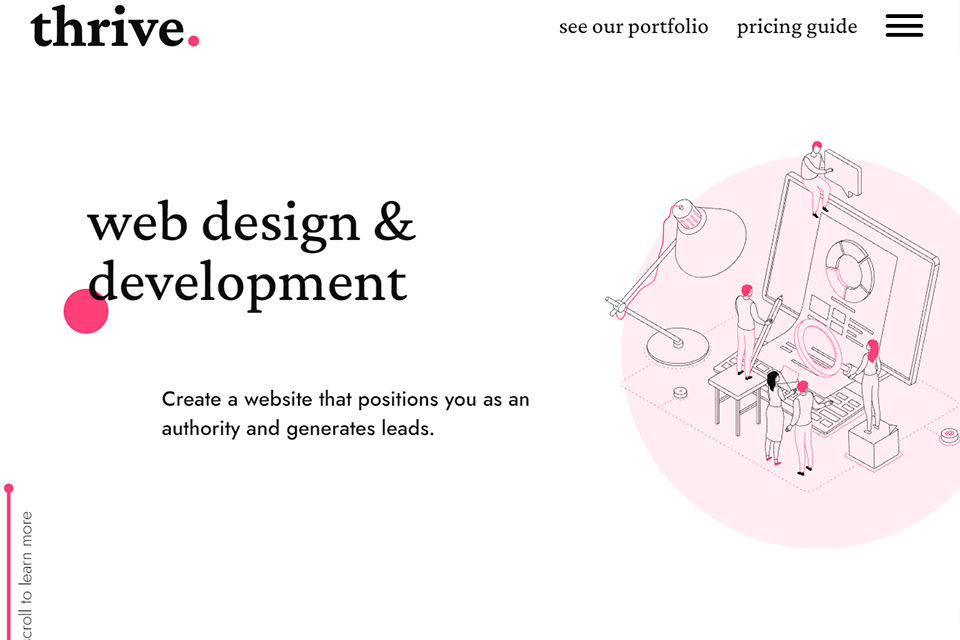 thrive ui ux design agency website