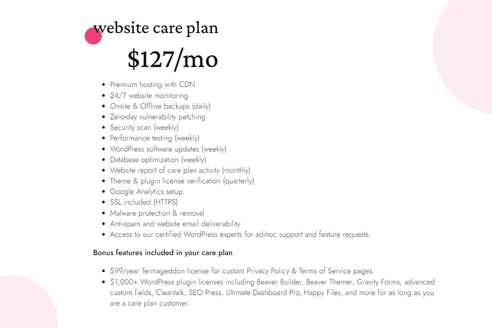 thrive web design company website maintenance