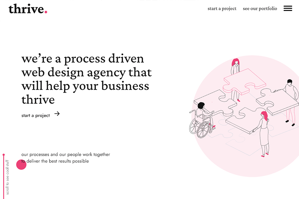 thrive web design company website