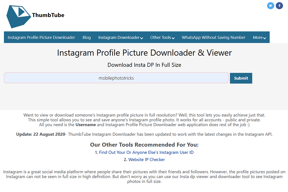 thumbtube instagram image downloader