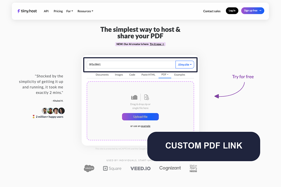 tiiny host tools to share pdfs online