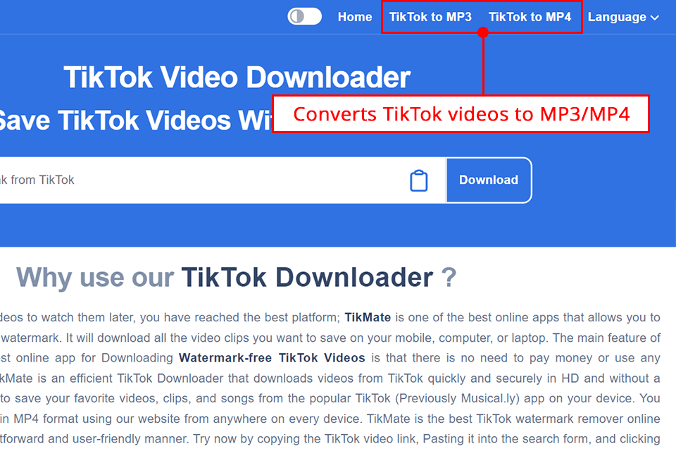tikmate tiktok converter