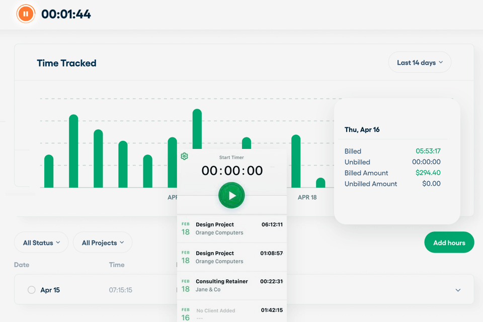 bonsai time tracking