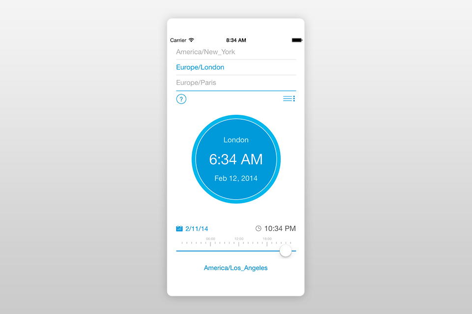 time zone buddy interface