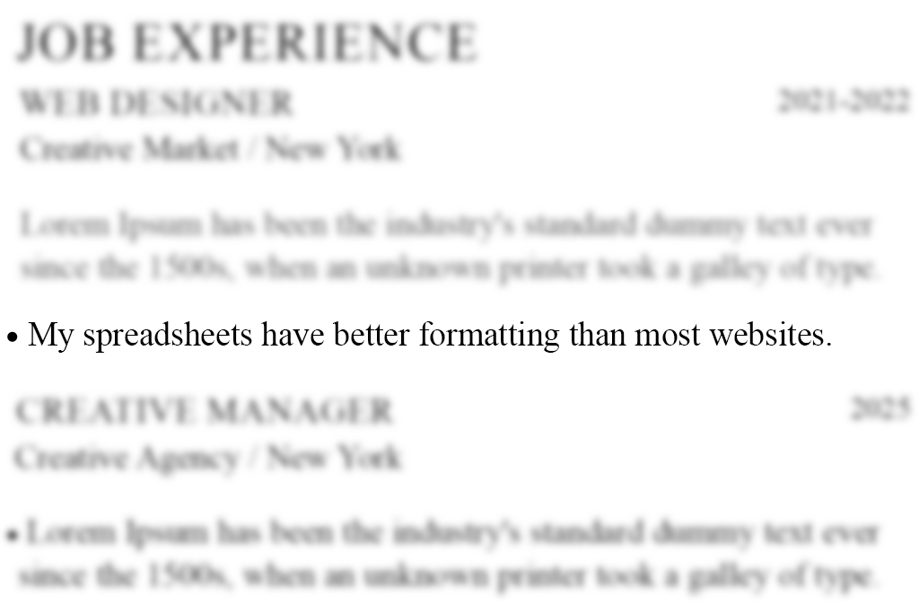 times new roman resume font