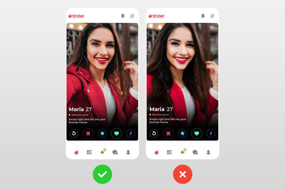 tinder photo tip overediting