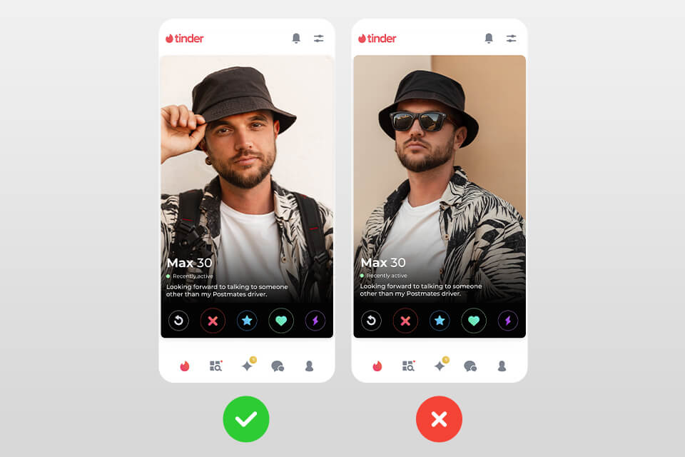 tinder photo tip glasses
