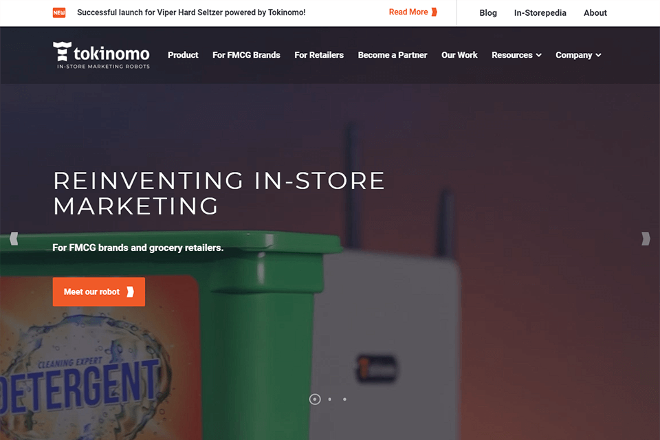 tokinomo in-store marketing robots interface