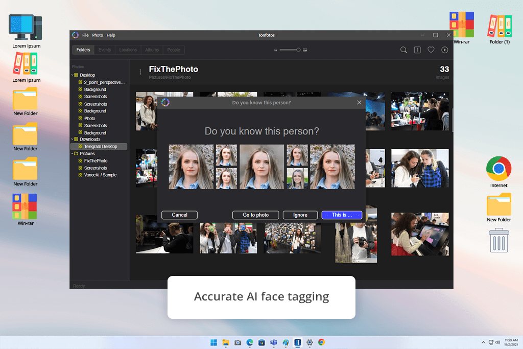 tonfotos photo organizing software interface