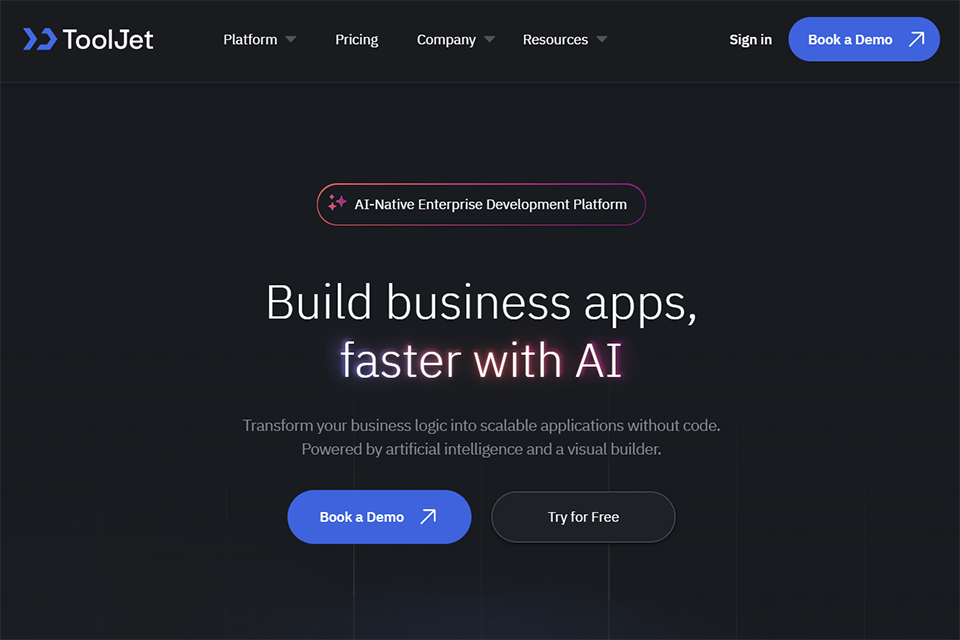 tooljet ai free app builder