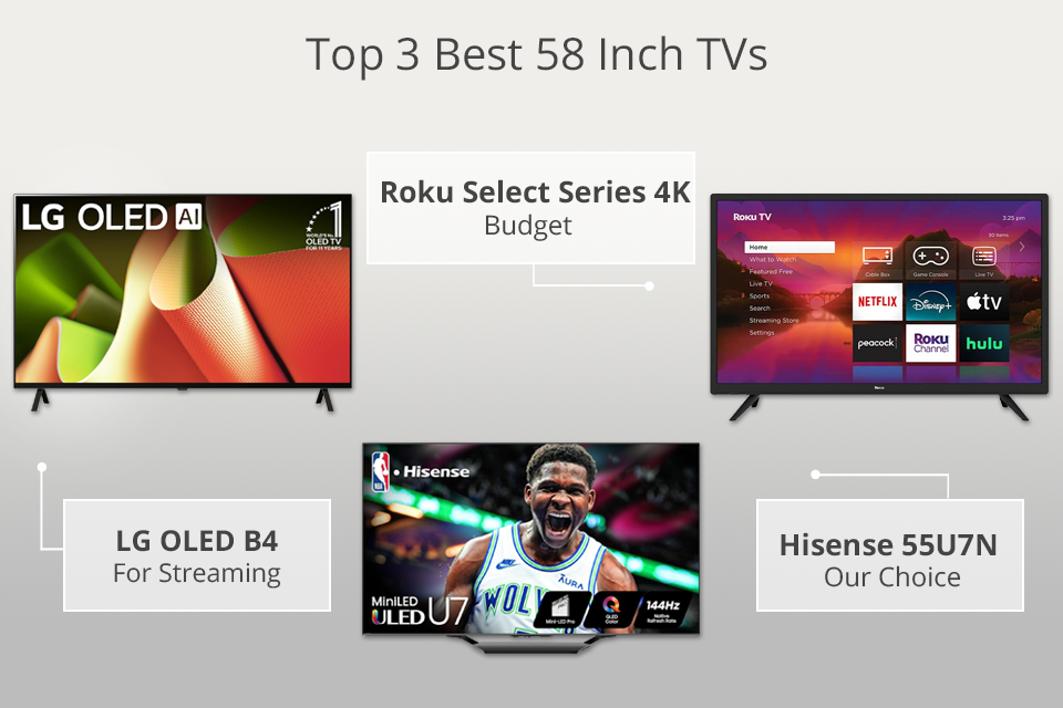 top 3 58 inch tvs